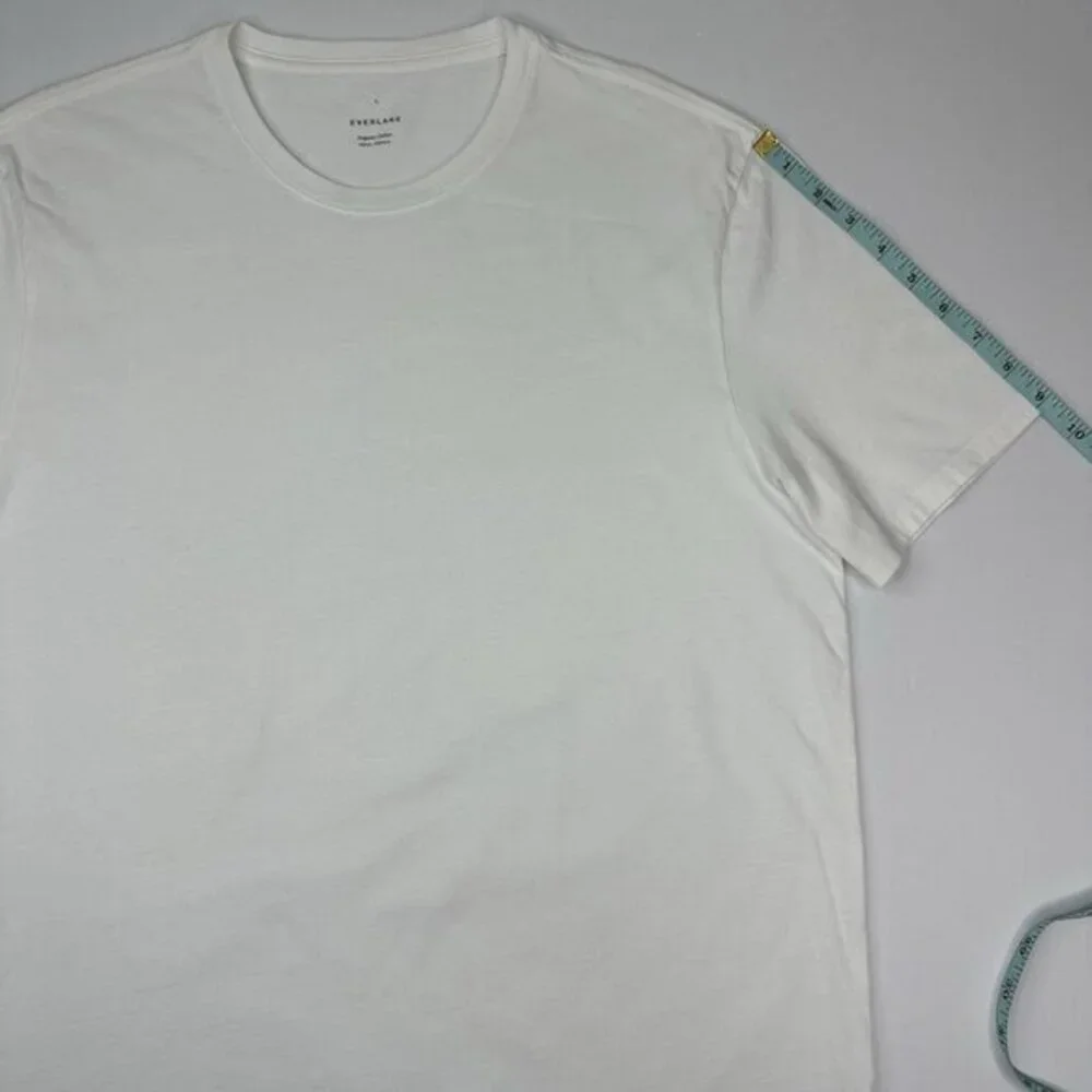 Everlane Mens Organic Cotton Crew Neck T-Shirt White‎ Short Sleeve Size L NWOT - Picture 8 of 9